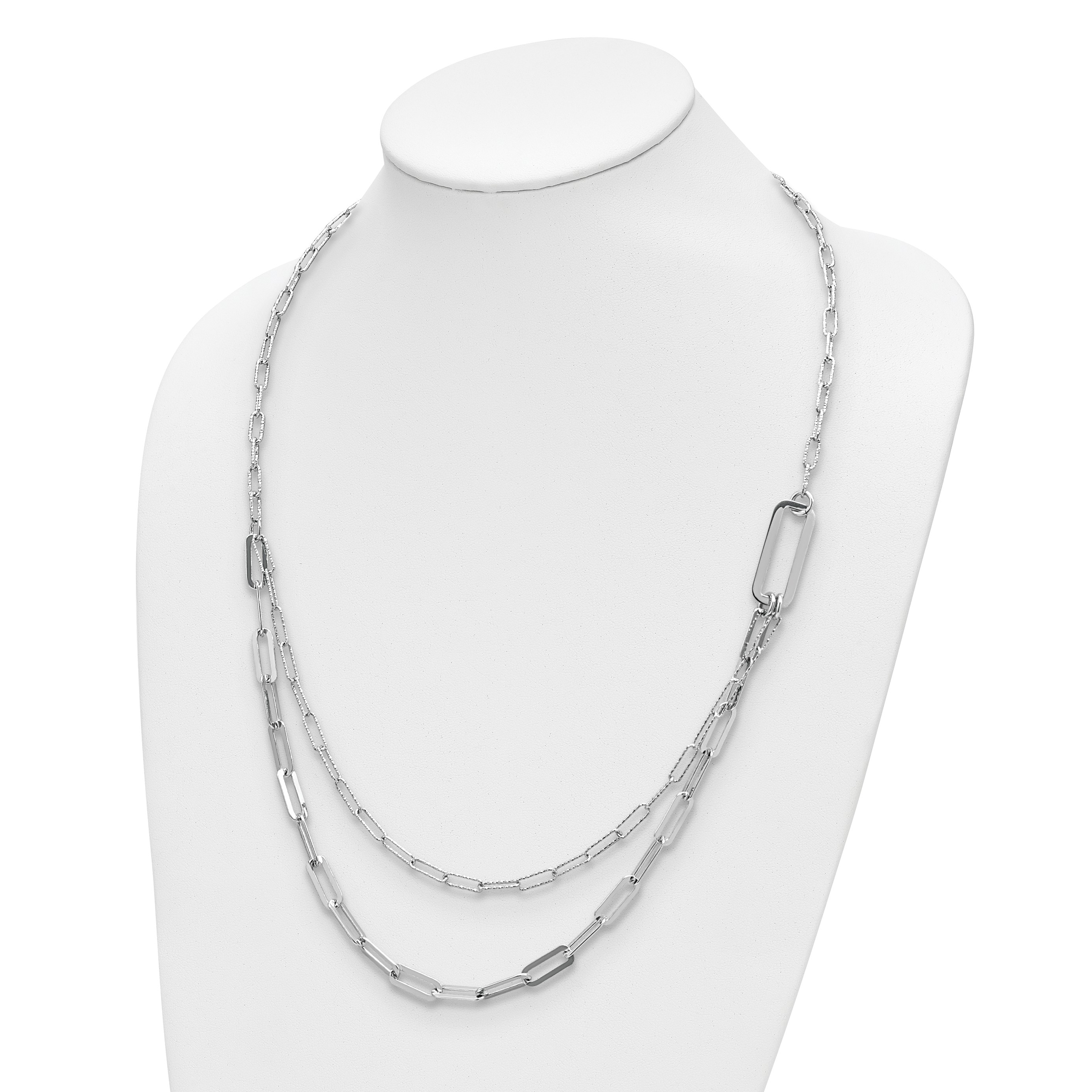 925 Sterling Silver Rhodium-plated Leaf & Bird with 2in ext 16 Length Necklace 925 Sterling Silver Rhodium-plated Leaf & Bird with 2in ext 16 Length Necklace